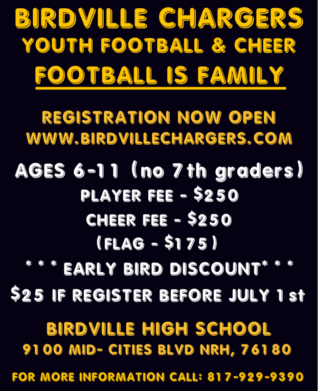 Birdville Chargers 2025 Fall Flyer